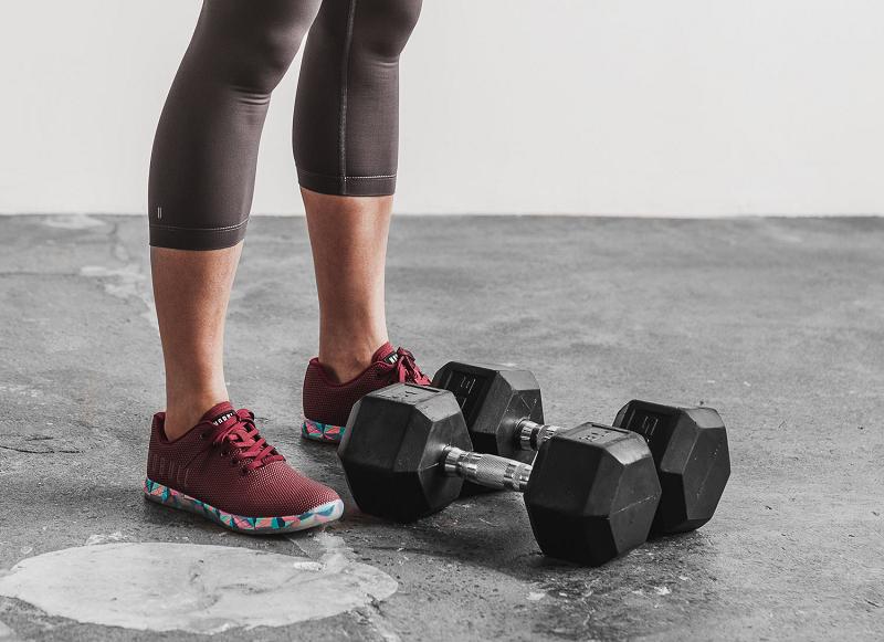 Dark / Red Nobull Cabernet Prism Women's Trainers | CA G2141S